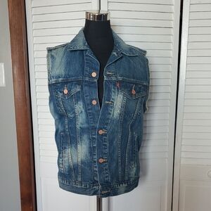 Levi's Blue Washed Denim Vest